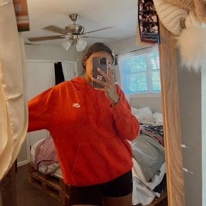 Nike Womans Sportswear Club Fleece Pullover in Red.